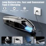 Handheld Vacuum Cordless Rechargeable Portable Car Vacuum, 7500Pa Powerful Suction Mini Hand Held Vacuum, 670ML Cup Lightweight Small Vacuum Cleaner for Car/Office/Home, Pet Hair - Image 6
