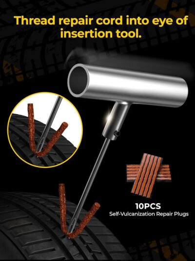 AUTOWN Tire Repair Kit with Plugs Fix Punctures & Plug Flats with Ease - Heavy Duty Flat Tire Puncture Repair Kit for Car, Motorcycle, ATV, UTV, RV, Trailer, Tractor, Jeep, Etc - Image 4