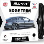 All-Fit Automotive Car Door Edge Protector – Universal DIY Edge Trim to Prevent Scratches & Dings – Flexible Adhesive Molding Trim for Cars, Trucks & SUVs (10 Ft - Black)
