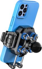 BRCOVAN 1'' Ball Phone Mount Holder with Vibration Dampener, Compatible with RAM Mounts B Size Double Socket Arm, Adjustable fit 5.4-7.2'' Phone, for Motorcycle ATV UTV Car Bike Boat Truck Scooter