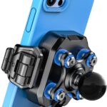 BRCOVAN 1'' Ball Phone Mount Holder with Vibration Dampener, Compatible with RAM Mounts B Size Double Socket Arm, Adjustable fit 5.4-7.2'' Phone, for Motorcycle ATV UTV Car Bike Boat Truck Scooter