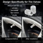 Alpmosn Car Wheel Tire Valve Caps, 4 PCS Bling Tire Valve Caps, Crystal Tire Caps Shinny Rhinestone for Women, Universal Car Dustproof Tire Valve Caps for Cars, Trucks, SUV and Motorcycles (White) - Image 4