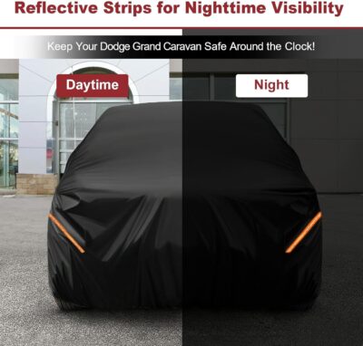 Heavy Duty Car Cover for Dodge Grand Caravan - Reinforced PU Coating,Waterproof 420D Oxford Fabric,All-Weather Protection Outdoor Car Cover, Breathable Design - Image 7
