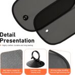 2 Pack Car Window Shades, Universal UV Protection Sunshade for Side Windows, Strong Light Glare Blocking Suction Cup Curtain, Privacy Shield for Baby Sleeping Camping Napping, Fit 98% Most Cars - Image 5