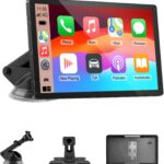 CarPlay Screen for Car, 9'' Wireless CarPlay & Android Auto - Smart Portable Touchscreen with Bluetooth/FM, Mirror Link, Voice Control, GPS Navigation, Plug & Play Car Play Screen, Silver