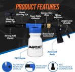 SwiftJet Car Wash Foam Gun + Microfiber Wash Mitt - Foam Cannon Works with Any Soap - Garden Hose Car Foam Sprayer - Car Wash Kit - Car Accessories Foam Blaster (Blue Foam Gun with Mitt) - Image 2