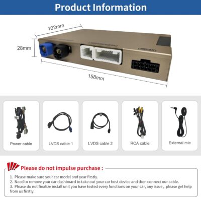 Road Top Wireless CarPlay Android Auto Retrofit Kit for GM HMI 2.0 Cadillac Buick Chevrolet GMC 2014–2020 | CarPlay Interface Decoder Box, Support MirrorLink, Reverse Camera, Navigation - Image 7