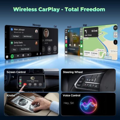 LAMTTO 3-in-1 Wireless Carplay Android Auto Adapter Built-in Net-Flix YouTube Tiktok Apps Magic Box Video Player with 5.8GHz WiFi USB Drive Convert Wired to Wireless for OEM CarPlay Cars (2016-2024) - Image 4