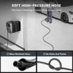 Giraffe Tools Grandfalls Retractable Pressure Washer G20B, 2500 PSI 2.2 GPM, Wall Mounted Power Washer with 65FT Hose Reel, Black Pressure Hoses, 4 Nozzles for Floor/Cars/Fences/Patios, Dark Silver - Image 7