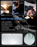 for Altima Windshield Sun Shade Sunshade for Nissan Altima Sedan 2007-2012 Windshield Cover Front Window Sun Shield Foldable Sun Visor Protector UV Heat Protection Car Accessories - Image 7