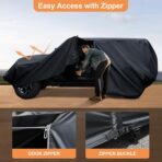 600D Waterproof Car Cover Custom Fit for Jeep Wrangler 4 Door (2007-2025) JL JK TJ YJ CJ, Outdoor Car Cover Waterproof All Weather for Automobiles Sun Rain Snow Protection with Door Zipper - Image 6