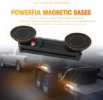 BooYu Amber/White Magnetic Wireless Flashing Strobe Light for Vehicles Trucks Car, Battery Operated Rechargeable LED Safety Beacon Lights, Mini Portable Emergency Warning Light Bar (2-Pcs, 2×8in) - Image 6