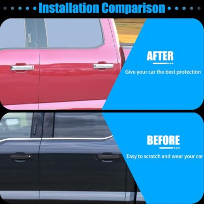 AUCERAMIC Chrome Door Handle Covers for 2021-2025 Ford F150, 2023 2025 F-250/F-350/F-450/F-550 Super Duty, 2021-2025 Ford Bronco, Exterior Door Handle Covers Caps - Image 7