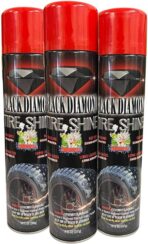 Black Diamond Tire Shine Spray - Extreme Gloss, Long Lasting, No Sling, Wet Look - 14 oz (Pack of 3)