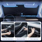 helloleiboo 𝟐𝟎𝟐5 𝑼𝑷𝑮𝑹𝑨𝑫𝑬 Foldable Car Windshield Sun Shade Umbrella,360° Rotating Sunshade for Car Windshield Front Window Reflective Heat Automotive Interior Sun Protection for Cars Trucks - Image 5