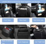 LXUNYI Car Seat Organizer,2 Pack Waterproof Pu Leather Backseat Car Organizer and Storage Bag Foldable Universal Hanging Car Seat Back Organizers for Kids & Adults Car Travel Accessories（Black） - Image 7
