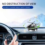 Car Air Freshener, Helicopter Solar Energy Rotating Aromatherapy Al Alloy Diffuser,Long-Lasting Fragrance, Interior Decoration Accessories Diffuser for Car and Home（Silver） - Image 2