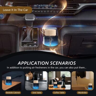 Car Air Freshener 50ML (1.7 FL OZ) Car Air Fresheners Diffuser, Amber Vanilla Fragrance Oil Car Air Freshner, 180+ days Long Lasting Car Perfume, Wooden Cup Design, Made in USA - Image 5