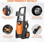 Giraffe Tools Electric Pressure Washer, 2400 PSI 2.3 GPM with 4 Quick-Connect Nozzles, 20FT Hose & Foam Cannon, Powerful Washer for Cars/Road/Driveways/Fences - Image 5