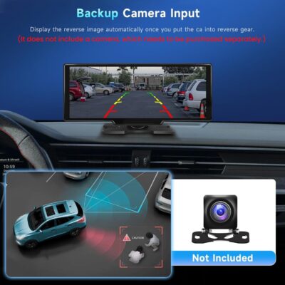 Podofo 10.26" Touchscreen Wireless Carplay Portable Car Stereo Android Auto, Car Play Navigation, Voice Control, Bluetooth/AUX/FM, Car Radio Receiver - Image 3