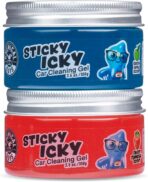 Chemical Guys Sticky Icky Car Cleaning Gel, Green Apple & Sweet Strawberry Scent - Detailing Kit, Car Dust Crevice Cleaner, Slime Auto Air Vent, Cleaning Putty For Keyboard Cleaner (2 Pack) - CJK1002