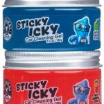 Chemical Guys Sticky Icky Car Cleaning Gel, Green Apple & Sweet Strawberry Scent - Detailing Kit, Car Dust Crevice Cleaner, Slime Auto Air Vent, Cleaning Putty For Keyboard Cleaner (2 Pack) - CJK1002