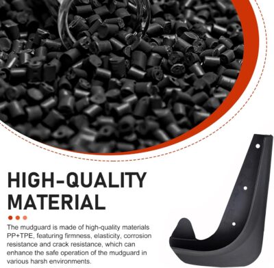 2 PCS Car Mud Flaps, Splash-Protection Auto Fender Flaps, All Weather Protector Universal Mud Guards, for Sedans and SUVs (Black, 7x9.8In) - Image 3