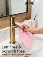 Microfiber Cleaning Cloths Roll, 75 Pack Tear Away Microfiber Towels Roll, 12" x 12" Lint Free Rags, Reusable Cleaning Cloths, Washable, Scratch Free,Ultra Absorbent Dish Rags(Pink) - Image 4