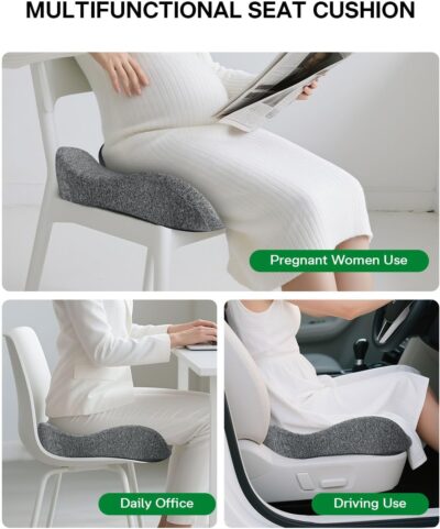 medisana Seat Cushion, SC 100 Seat Cushions for Office Chairs, Car Seat, Wheelchair - Sciatica & Tailbone & Coccyx Pain Relief Pillow for Driver Sedentary, Gift for Women Men(Size:18*14.6*3.54in-Grey) - Image 8