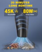 TANYO Handheld Car Vacuum Cordless, Portable Vacuum Cleaner with High Power Suction, Rechargeable Hand Held Vacuum, Mini Handheld for Car Home Office, Pet Hair, Black - Image 4