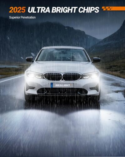 SEALIGHT H3 LED Fog Light Bulb, 30,000LM 800% Upgrade 6500K H3LL H3 LED Bulb, Long-Lasting Fog Lights, 1:1 Size Compact Design, Clearance Light Marker Light - Image 6