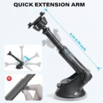 1Zero Replacement Suction Cup Car Mount for CarPlay Screen with Quick Extension Arm, Compatible with 7-11 Inch Portable Car Play Screens, Adjustable Dashboard Windshield in-Car Monitor Bracket Holder - Image 4