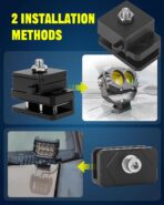 Quick Release Universal Hood Ditch Light Mounting Brackets, Dual Mount Options with 5-Point Lockdown Base CNC Aluminum Adjustable LED Pod Light Mount Kit 2PCS - Image 4