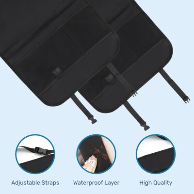 Enovoe Back Seat Cover for Kids Extra Large - 2 Pack with Multi Pocket Storage Organizer - Back Seats Protector for Upholstery from Dirt, Mud, Scratches - Waterproof Car Seat Protector for Kids - Image 5