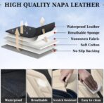 Coverado Seat Covers, Car Seat Covers Full Set, Leather Seat Covers for Cars, Automotive Seat Covers Car Seat Protector Car Accessories Fit for Most Sedans SUV Pick-up Truck(Black&Beige) - Image 7