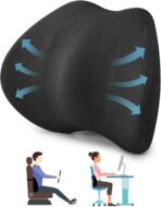 Lumbar Support Pillow for Car Seat & Office Chair, Soft Memory Foam Lower Back Support for Pain Relief and Posture Correction, Lumbar Pillow with Breathable Airflow Channels