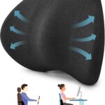 Lumbar Support Pillow for Car Seat & Office Chair, Soft Memory Foam Lower Back Support for Pain Relief and Posture Correction, Lumbar Pillow with Breathable Airflow Channels