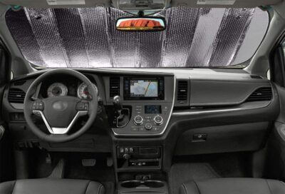 Big Ant Windshield Sun Shade + Bonus Car Window Shade, Car Sun Shade Keeps Vehicle Cool-UV Ray Protector Front Windshield Sunshade Fit for Most Cars SUV Trucks Minivans(55.1 x 27.5 inches) - Image 3