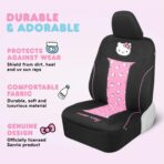 Carbella Hello Kitty Car Seat Covers - Cute and Durable Pink Front Seat Covers, Adorable Hello Kitty Design, Comfortable and Long-Lasting Polyester, Car Accessories Gift 2pc Black/Pink - Image 3