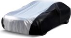 Car Cover, Carbon Fiber Luxury All Weather Protection Car Covers for Automobiles, Full Exterior Cover with Zipper, Outdoor Car Cover Sun UV Rain Snow Wind Protection, Sedan C3 171"-185"