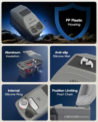 Upstreman Electric Cooler & Warmer 10QT(9L) Capacity, Thermoelectric Car Fridge with Shoulder Strap, Plug In 12V DC Portable Car Food Warmer and Cooler for Travel, Camping, Picnic-AR09 - Image 7