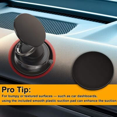 Upgraded Vacuum Magnetic Car Phone Holder for MagSafe, 360° Rotation, 96LBS Ultra Suction Cup Mount for iPhone & Android, Car/Gym/Mirror - Image 5