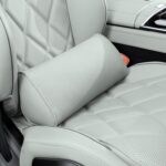 Lumbar Support Pillow for Car Seat and Office Chair, Gaming Chair, Ergonomic Memory Foam Back Cushion Lower Back Pain Relief, Luxury Leather Back Support Pillow, Gray, 1 Pack