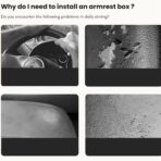 Memory Foam Car Armrest Cushion 2025 New Car Center Console Cushion Pad Car Truck Armrest Cover Auto Center Console Lid Center Armrest Cover Car Console Armrest Organizer Storage (Black and Red) - Image 2