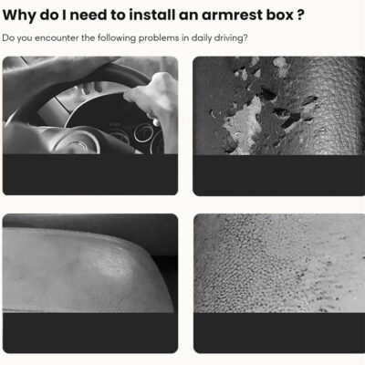 Memory Foam Car Armrest Cushion 2025 New Car Center Console Cushion Pad Car Truck Armrest Cover Auto Center Console Lid Center Armrest Cover Car Console Armrest Organizer Storage (Black and Red) - Image 2