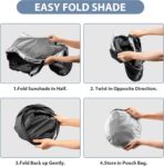 Windshield Sun Shade with Storage Pouch for SUVs, Durable 190T Polyester Sun Shield for Front Window, Portable Carry Car Accessories, Standard (63 inches x 34 inches) - Image 4
