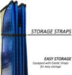 Big Hippo Car Windshield Sun Shade UV Rays Sun Visor Shade,Auto Front Car Window Shades Protector Folded Sun Shield Shade,Keeps Vehicle Cool - Blue (Size: 55.16"X 27.5") - Image 4