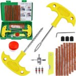 Tire Repair Kit, 33Pcs Heavy Duty Tire Plug Kit, Universal Tire Repair Tools to Fix Punctures and Plug Flats Patch Kit for Cars, Motorcycles, Atvs, Tractors, Etc