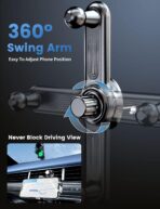 eSamcore Car Vent Phone Mount, Car Phone Holder Mount with Swing Arm Air Vent Clip Car Mount Cell Phone Holder Car for iPhone 17/16/ 15/14/ 13 Pro Max & All 4.7" - 6.9" Android Smartphone - Image 3