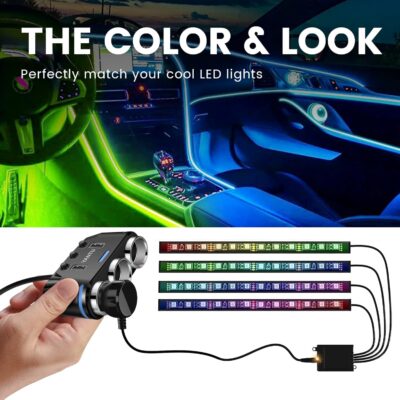 YANTU Cigarette Lighter Adapter & Splitter with 150W 3-Sockets & LED Ambient Lighting, Dual USB Fast Charging Car Outlet 12V, Car Cigarette Lighter Socket Plug Extension for Vehicles - Image 5